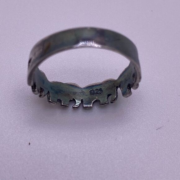 Sterling Silver 4 Elephants Cut Out Ring Size 8.5 - Picture 7 of 9